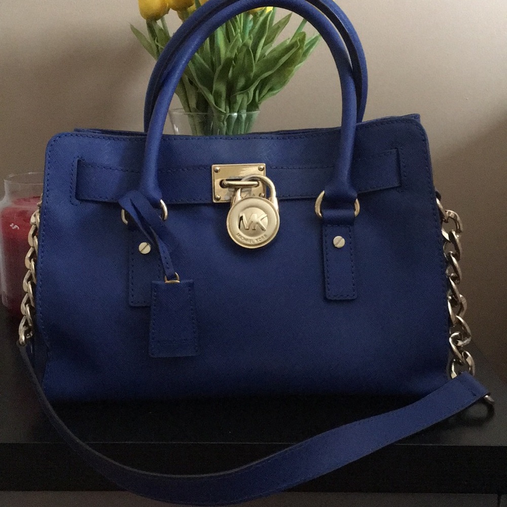 Michael Kors cobalt Blue & Gold tote w/ strap